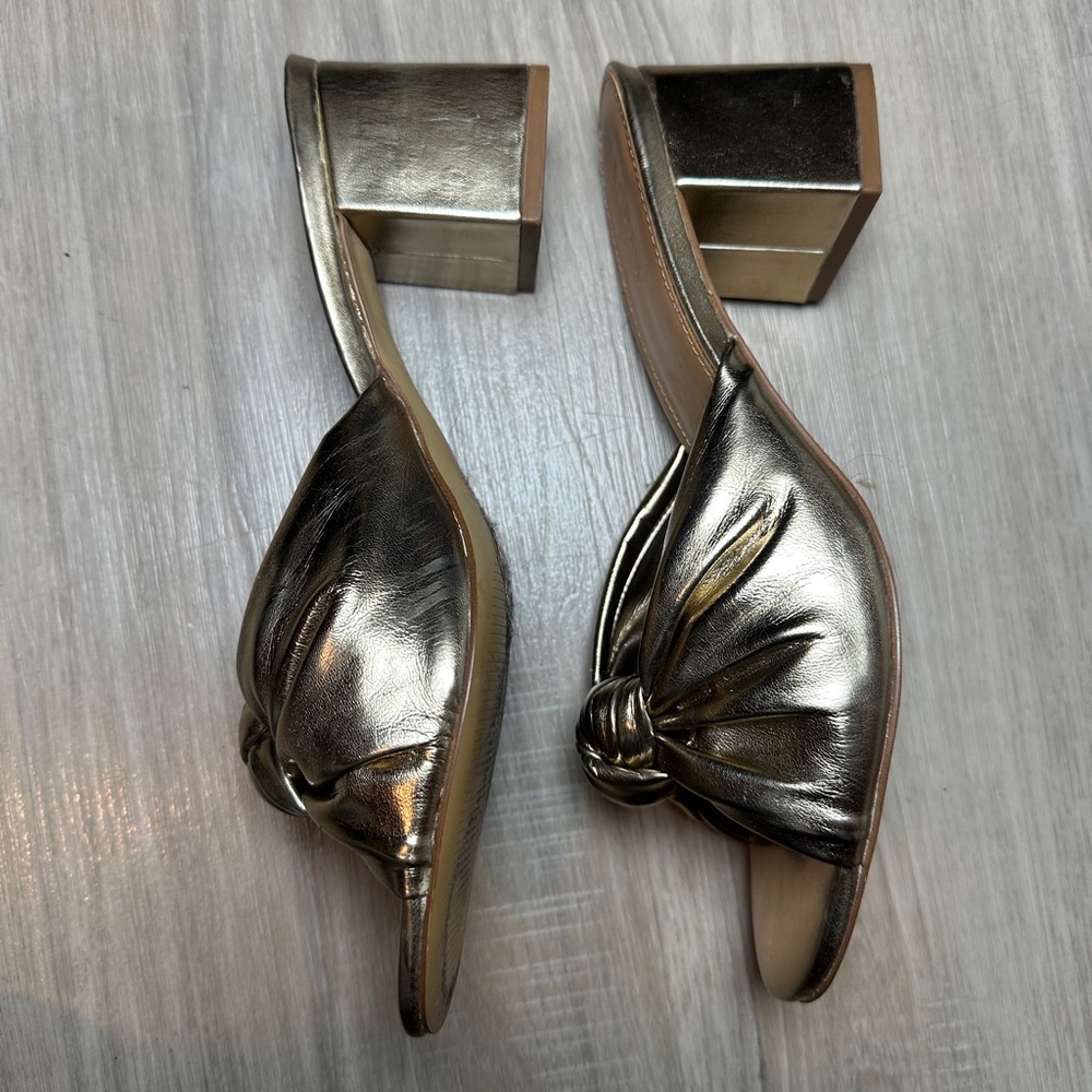 J. Crew Gold Mules with Knotted Detail - Picture 4 of 6